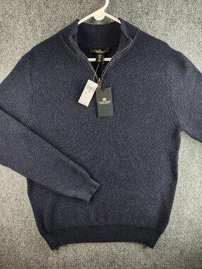 NWT Daniel Bishop Heritage Sweater Navy Blue 1/4 Zip Knit Pullover XL Men Adult
